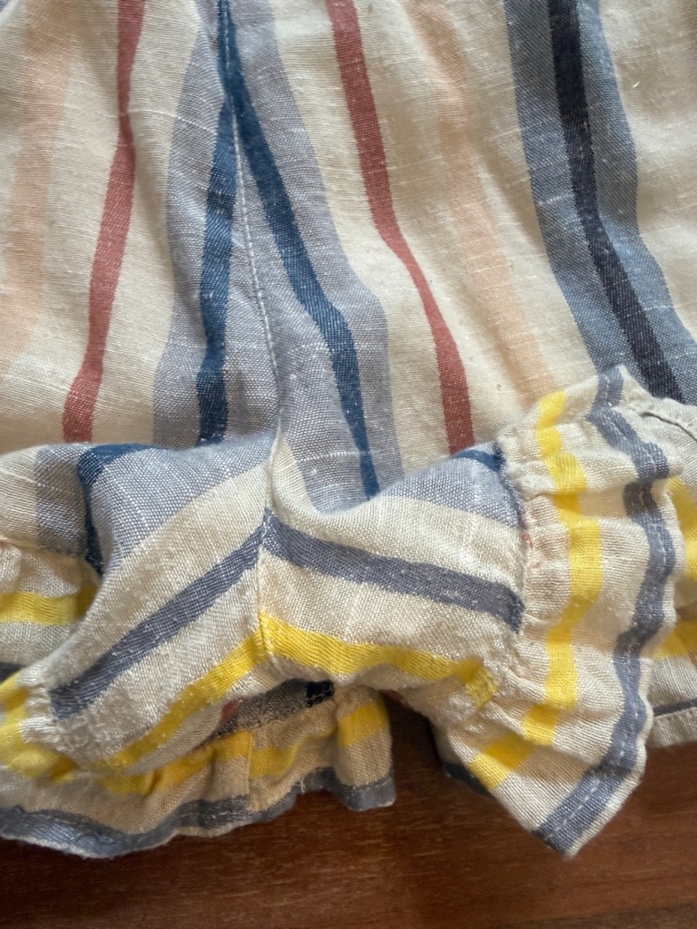 Francesca’s Sz M Striped Ruffle Hem Women’s Shorts - Multicolor - Picture 9 of 11